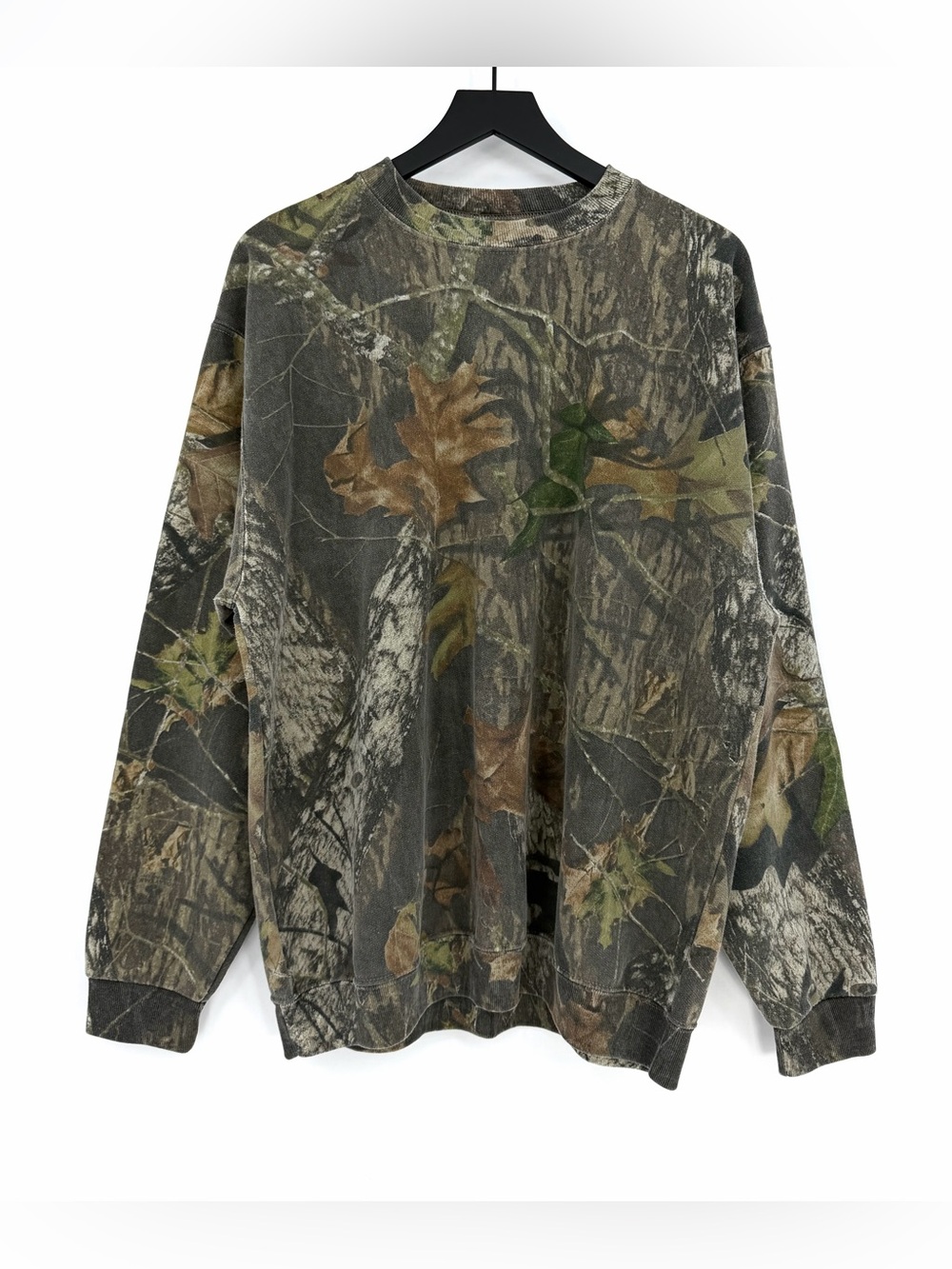 JERZEES Outdoors Mossyoak Camo Crewneck Sweatshirt Green Brown XL